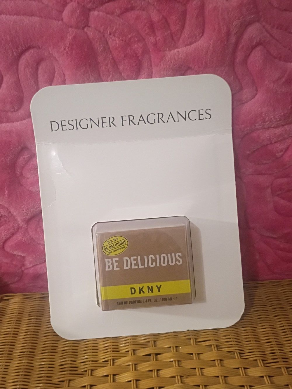 DKNY Be Delicious Fragrance Display - Brown & Yellow
